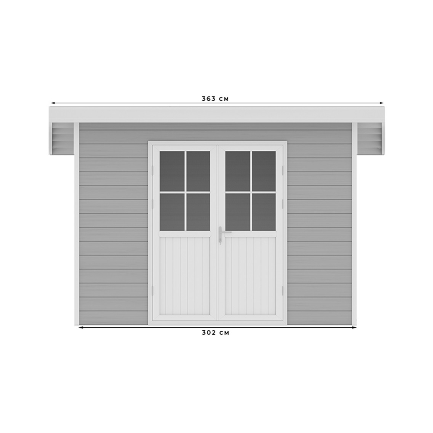 Abri de jardin composite SINTRA – 9 m2 gris clair – DESTOCKAGE - Miniature 4