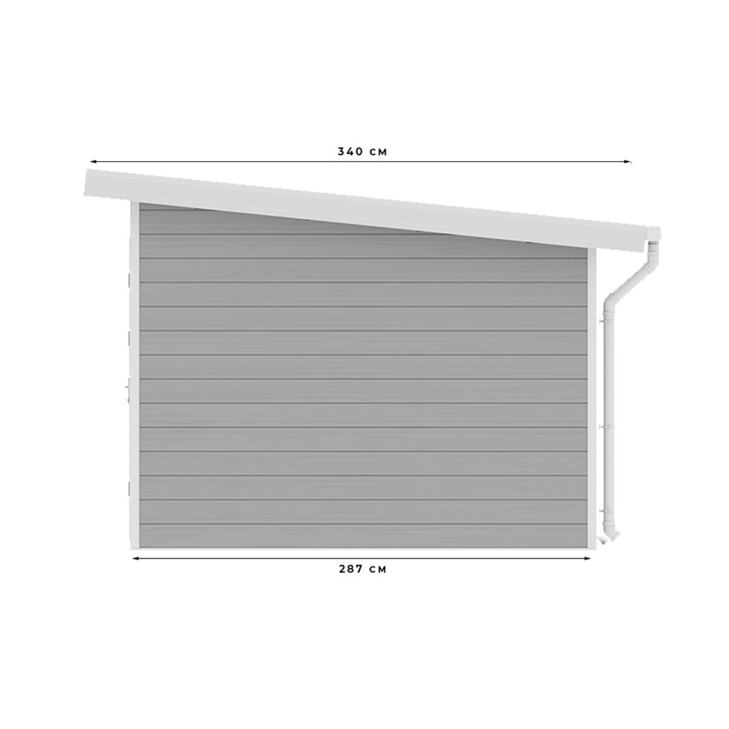 Abri de jardin composite SINTRA – 9 m2 gris clair – DESTOCKAGE - Miniature 2