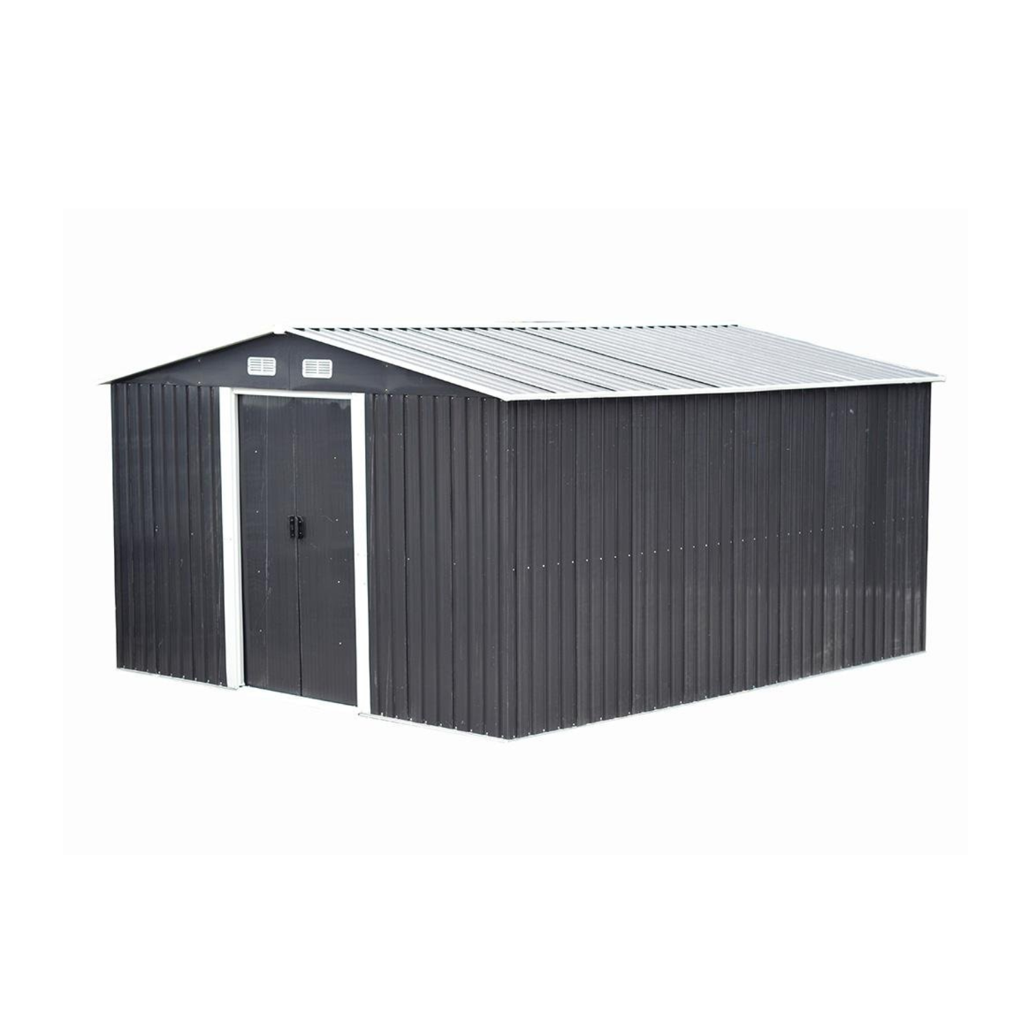 Abri de jardin en acier galvanisé gris 12,5 m² - Miniature 2