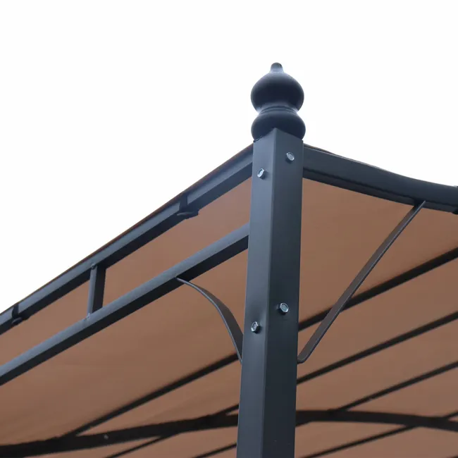Pergola addossata 3x2.5m - Brestum - Telo beige - Pergola a muro BRESTUM 3X2,5M - Miniature 4