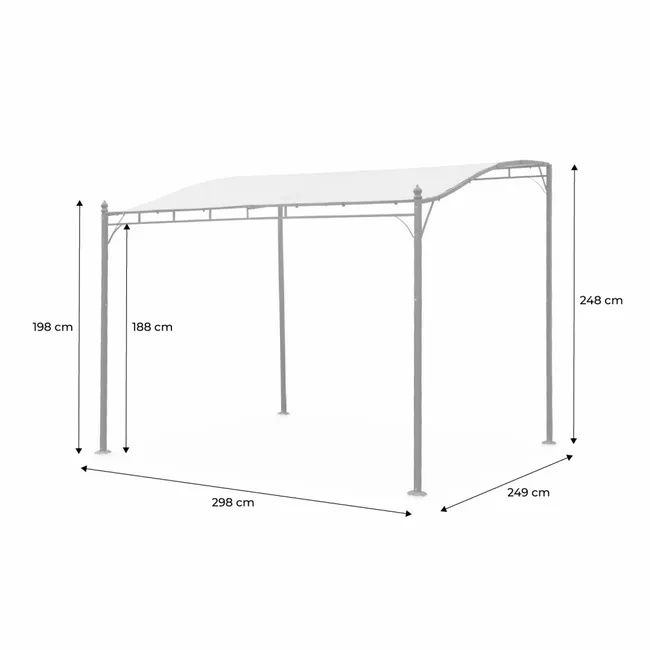 Pergola addossata 3x2.5m - Brestum - Telo beige - Pergola a muro BRESTUM 3X2,5M - Miniature 2