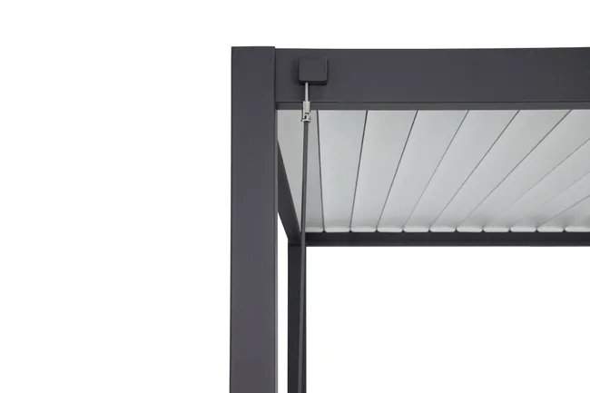 Pergola bioclimatica autoportante Prima, alluminio grigio antracite 12m² - Miniature 2