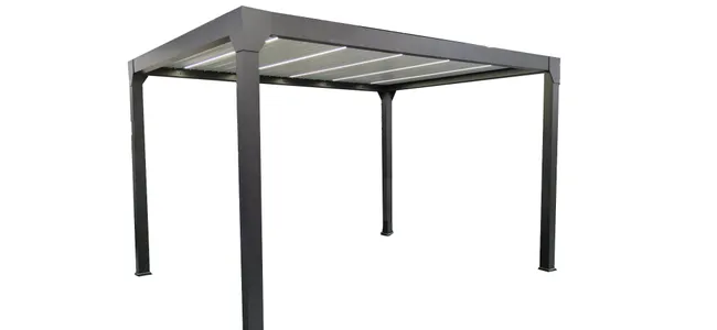 Pergola bioclimatica in alluminio Menea 4x3 motorizzata grigia - Miniature 5