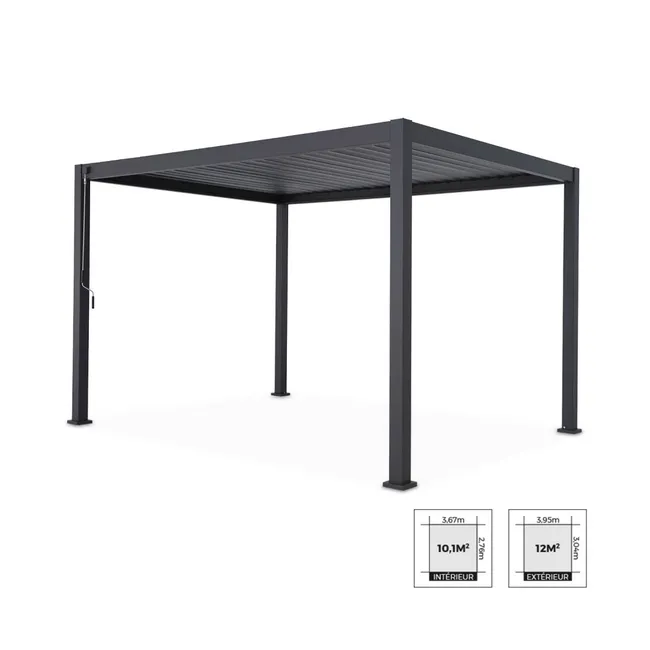 Pergola Bioclimatica grigio antracite – Triomphe – 3x4m. alluminio. a lamelle orientabili TRIOMPHE 4X3M - Miniature 3